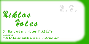 miklos holes business card